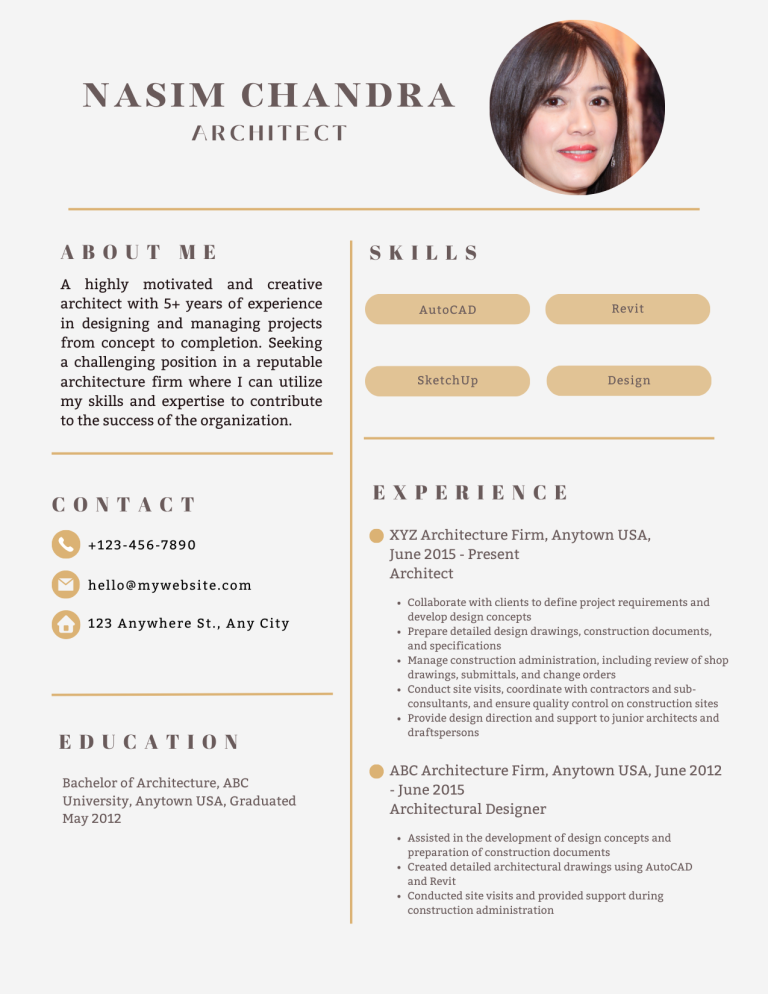 architect resume example