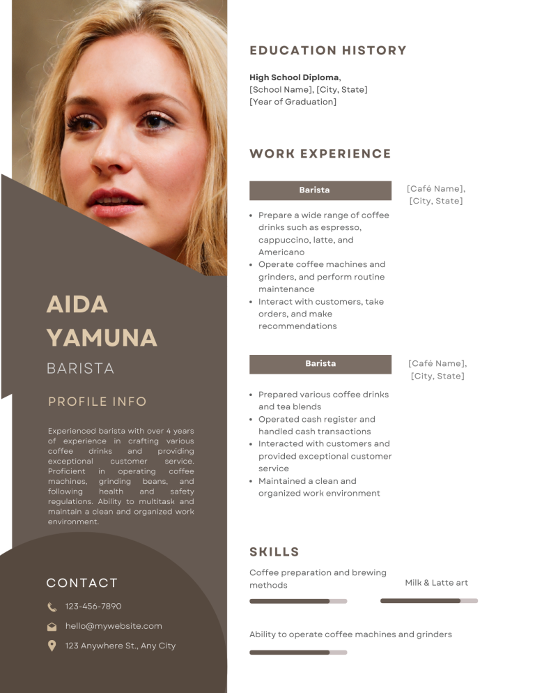 barista resume example