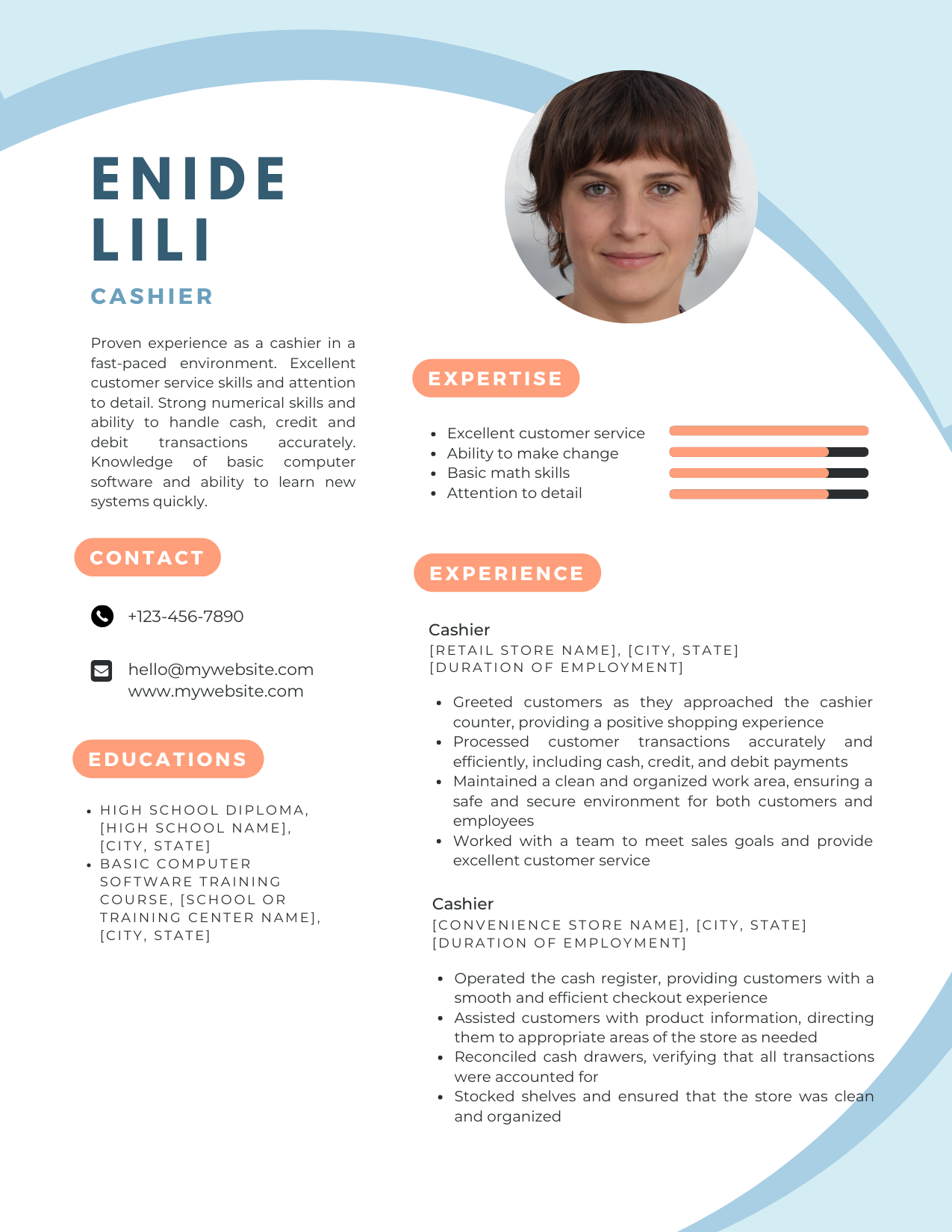 Cashier Resume Template 2024 Download in Word, PDF