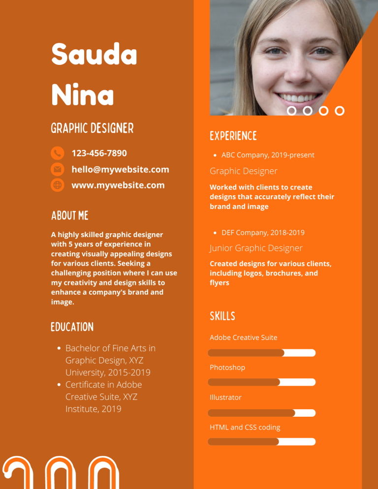 graphic designer resume template