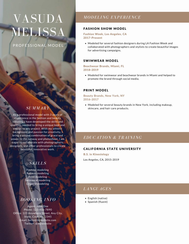 model resume template