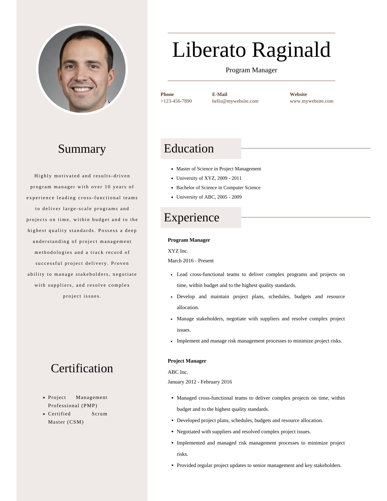 Resume Format 2024
