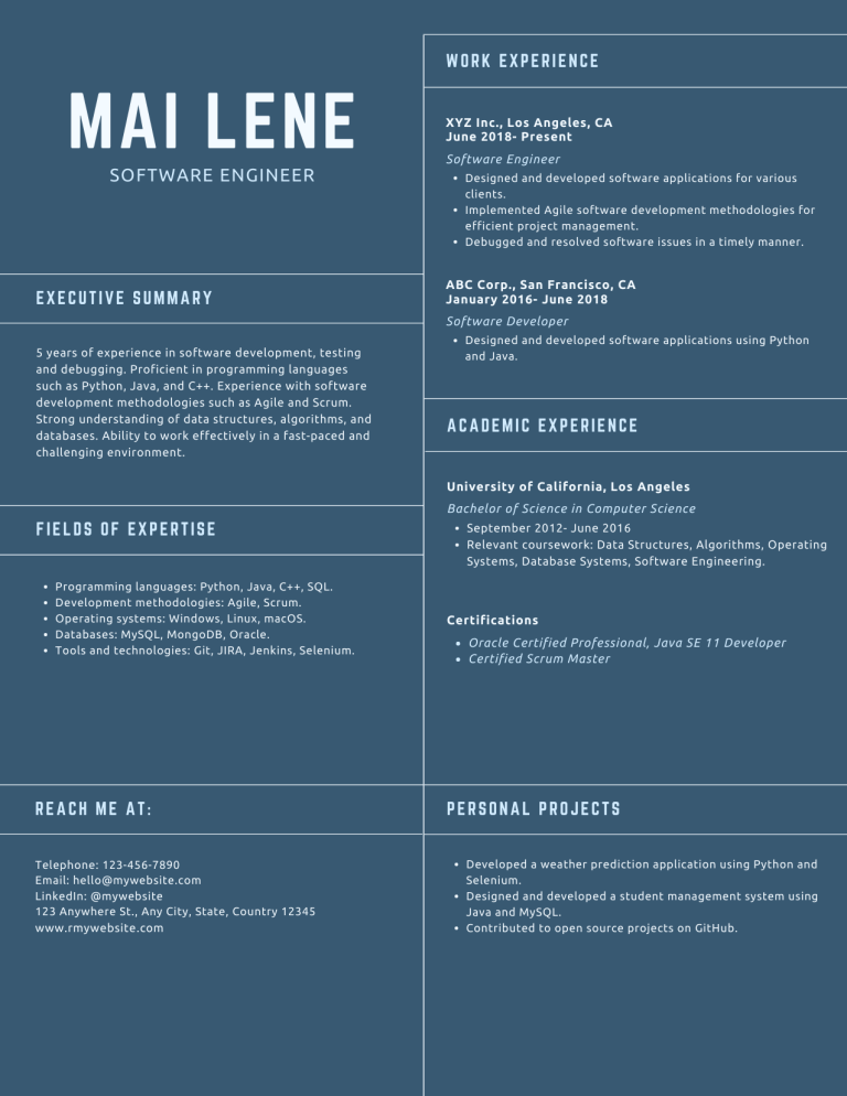 software engineer resume example