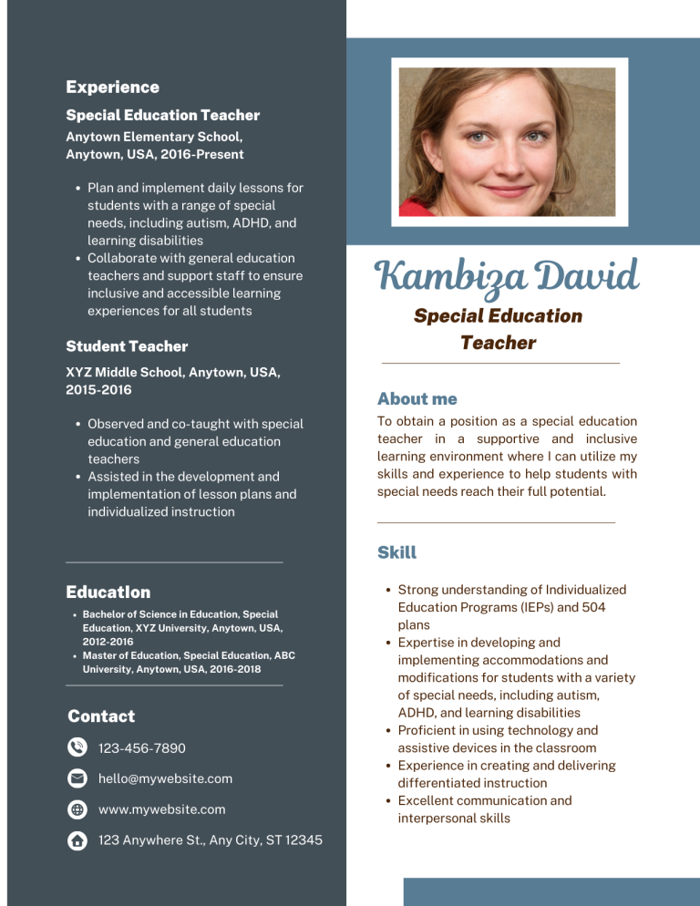 special education teacher resume template